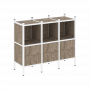 Loft Прямой стеллаж наборный VR.L-07 Тиквуд тёмный/Белый металл 1278*446*1047