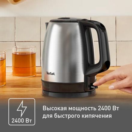 Чайник TEFAL KI150D30, 1,7 л, 2400 Вт, закрытый нагревательный элемент, сталь, серебристый, 7211001458 Чайник TEFAL KI150D30, 1,7 л, 2400 Вт, закрытый нагревательный элемент, сталь, серебристый, 7211001458