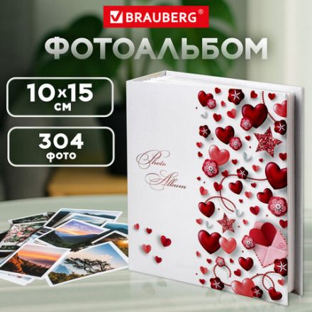 Фотоальбом BRAUBERG "Любовные истории" на 304 фото 10х15см, твердая обложка, термосклейка, 391159 Фотоальбом BRAUBERG "Любовные истории" на 304 фото 10х15см, твердая обложка, термосклейка, 391159