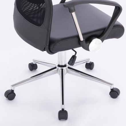 Кресло офисное BRABIX "Flight R EX-541", хром, экокожа, сетка, черное, 532516 Кресло офисное BRABIX "Flight R EX-541", хром, экокожа, сетка, черное, 532516