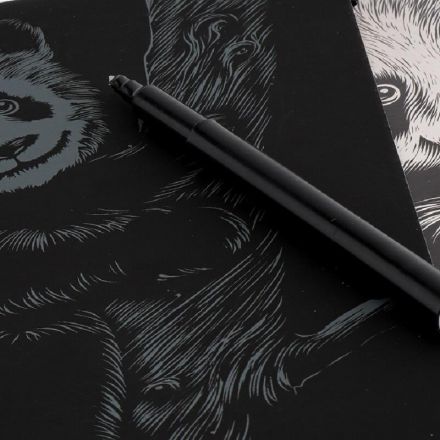 Гравюра Классика большая с эффектом серебра Озорная панда Гр-558 Гравюра Классика большая с эффектом серебра Озорная панда Гр-558