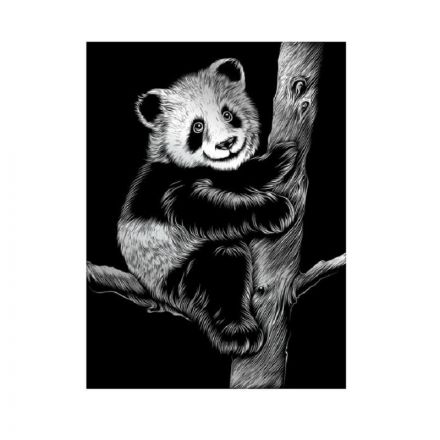 Гравюра Классика большая с эффектом серебра Озорная панда Гр-558 Гравюра Классика большая с эффектом серебра Озорная панда Гр-558