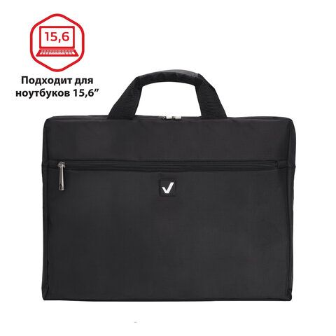 Сумка-портфель BRAUBERG с отделением для ноутбука 15,6", "Tempo", карман, черная, 40х30х4 см, 240453