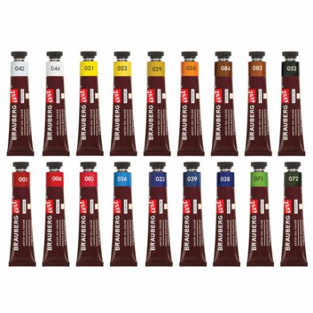 Краски масляные художественные BRAUBERG ART PREMIERE, 18 цв. по 22 мл, в тубах, 191459 Краски масляные художественные BRAUBERG ART PREMIERE, 18 цв. по 22 мл, в тубах, 191459