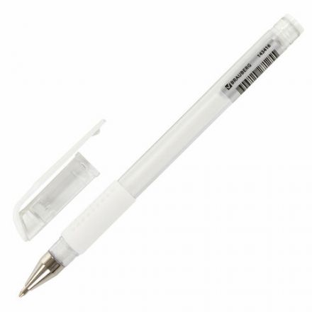 Ручка гелевая с грипом BRAUBERG "White", БЕЛАЯ, пишущий узел 1 мм, линия письма 0,5 мм, 143416 Ручка гелевая с грипом BRAUBERG "White", БЕЛАЯ, пишущий узел 1 мм, линия письма 0,5 мм, 143416