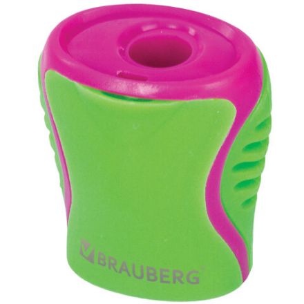 Точилка BRAUBERG "Mix", с контейнером, пластиковая, корпус ассорти, 228448 Точилка BRAUBERG "Mix", с контейнером, пластиковая, корпус ассорти, 228448