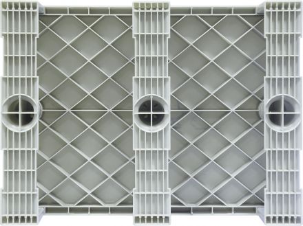 Паллет 800x600х150 сплошной, на 3-х полозьях  чёрный