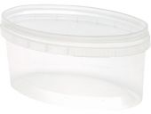 Контейнер п/п 0,5л. овальный, без ручки, с прозрачной крышкой цв. прозрачный