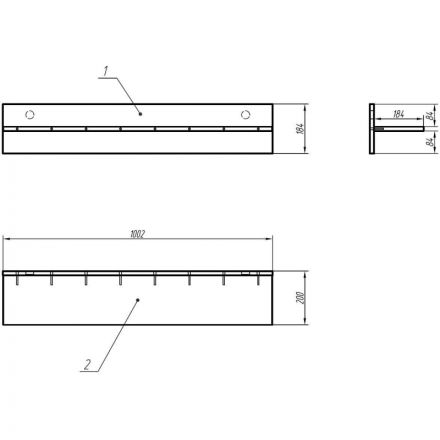 Полка Мебель для дома IN  навесная Homeoffice 1002x200x184 Белый