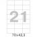 Этикетки самоклеящиеся Promega label (Комус) 70х42,3 мм 21 штука на листе белые (100 листов в упаковке)