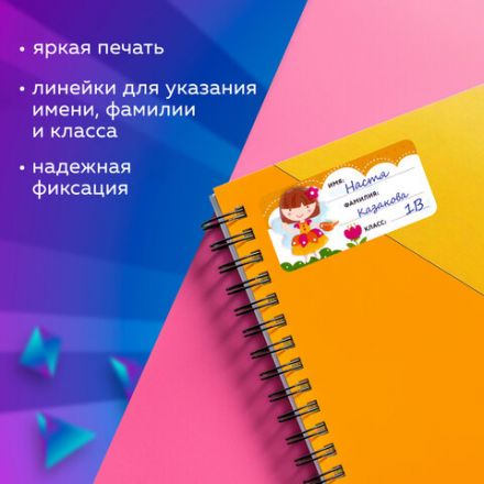 Наклейки для маркировки школьных принадлежностей "Принцессы", 12 штук, 14х21 см, ЮНЛАНДИЯ, 662709 Наклейки для маркировки школьных принадлежностей "Принцессы", 12 штук, 14х21 см, ЮНЛАНДИЯ, 662709