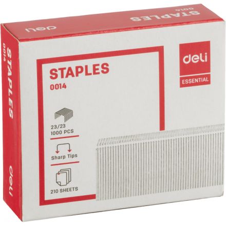 Скобы для степлера №23/23 Deli Е0014 оцинкованные 1000 шт./уп Скобы для степлера №23/23 Deli Е0014 оцинкованные 1000 шт./уп