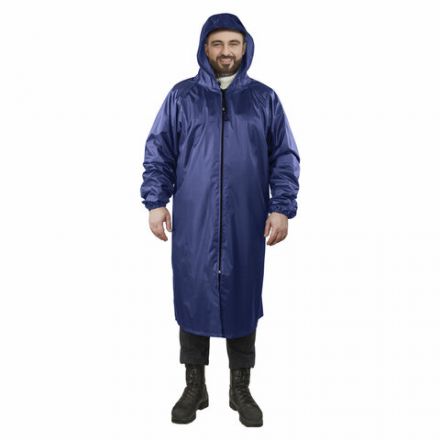 Дождевик-плащ синий на молнии многоразовый с ПВХ-покрытием, размер 60-62 (XXXL), рост 170-176, ГРАНДМАСТЕР, 610868 Дождевик-плащ синий на молнии многоразовый с ПВХ-покрытием, размер 60-62 (XXXL), рост 170-176, ГРАНДМАСТЕР, 610868