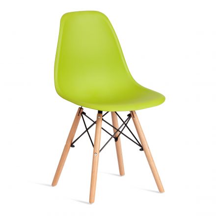 Стул Tetchair CINDY (EAMES) (mod. 1801) дерево бук/металл/сиденье пластик, 45x51x82 см, Olive (оливковый)