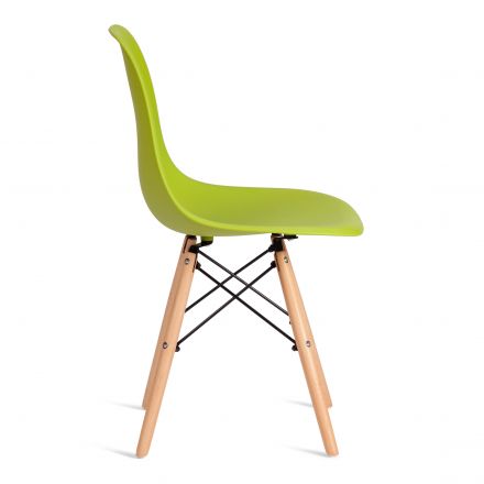 Стул Tetchair CINDY (EAMES) (mod. 1801) дерево бук/металл/сиденье пластик, 45x51x82 см, Olive (оливковый)