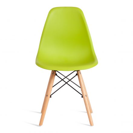 Стул Tetchair CINDY (EAMES) (mod. 1801) дерево бук/металл/сиденье пластик, 45x51x82 см, Olive (оливковый)