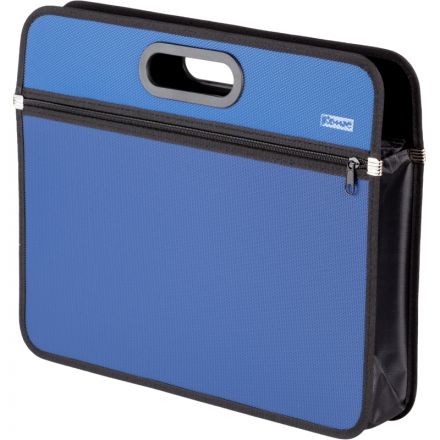 Папка-портфель на молнии Комус с ручками синяя 1отд 1карм на молнии Папка-портфель на молнии Комус с ручками синяя 1отд 1карм на молнии