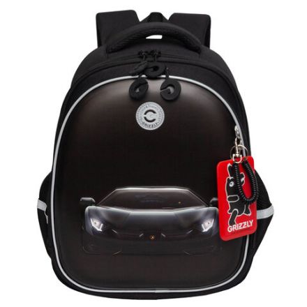 Ранец GRIZZLY анатомическая спинка, c бейджем, для мальчиков, "BLACK CAR", 36х28х20 см, RAz-587-7/1 Ранец GRIZZLY анатомическая спинка, c бейджем, для мальчиков, "BLACK CAR", 36х28х20 см, RAz-587-7/1