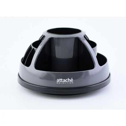 Настольный набор Attache Selection черный/серый 10 предметов вращающийся на 360 градусов Настольный набор Attache Selection черный/серый 10 предметов вращающийся на 360 градусов