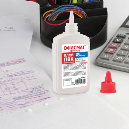 Клей ПВА ОФИСМАГ (бумага, картон, дерево), 85 г, РОССИЯ, 224604 Клей ПВА ОФИСМАГ (бумага, картон, дерево), 85 г, РОССИЯ, 224604