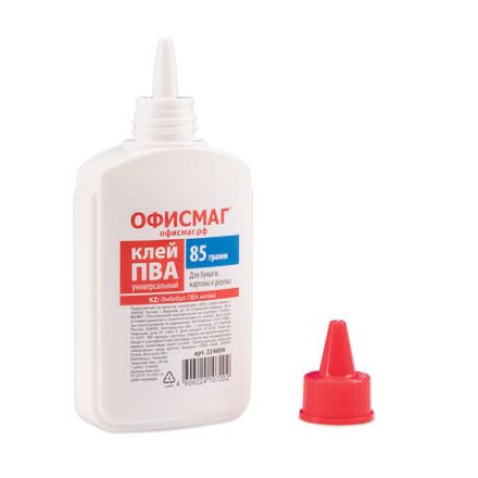 Клей ПВА ОФИСМАГ (бумага, картон, дерево), 85 г, РОССИЯ, 224604 Клей ПВА ОФИСМАГ (бумага, картон, дерево), 85 г, РОССИЯ, 224604