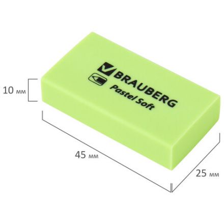 Ластики BRAUBERG PASTEL SOFT НАБОР 6 шт., размер ластика 45х25х10 мм, экологичный ПВХ, 271340