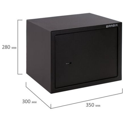Сейф мебельный BRABIX "SF-280KL", 280х350х300 мм, ключевой замок, черный, 291148, S103BR212314 Сейф мебельный BRABIX "SF-280KL", 280х350х300 мм, ключевой замок, черный, 291148, S103BR212314