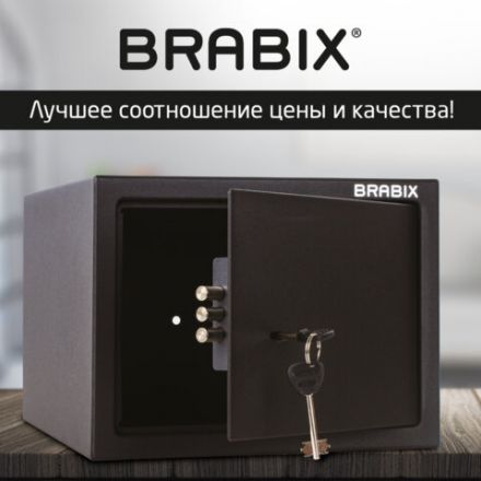 Сейф мебельный BRABIX "SF-230KL", 230х310х250 мм, ключевой замок, черный, 291146, S103BR211514 Сейф мебельный BRABIX "SF-230KL", 230х310х250 мм, ключевой замок, черный, 291146, S103BR211514