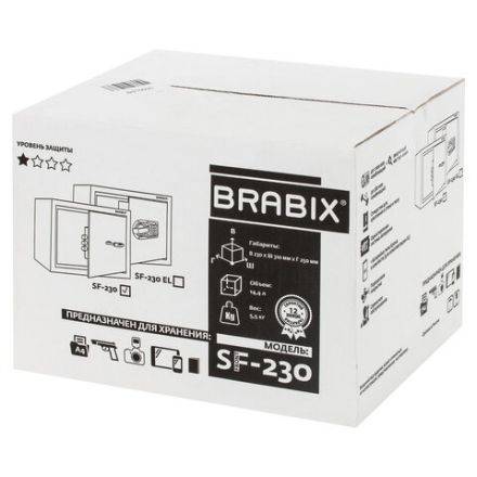 Сейф мебельный BRABIX "SF-230KL", 230х310х250 мм, ключевой замок, черный, 291146, S103BR211514 Сейф мебельный BRABIX "SF-230KL", 230х310х250 мм, ключевой замок, черный, 291146, S103BR211514