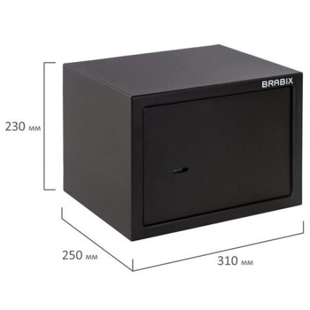 Сейф мебельный BRABIX "SF-230KL", 230х310х250 мм, ключевой замок, черный, 291146, S103BR211514 Сейф мебельный BRABIX "SF-230KL", 230х310х250 мм, ключевой замок, черный, 291146, S103BR211514