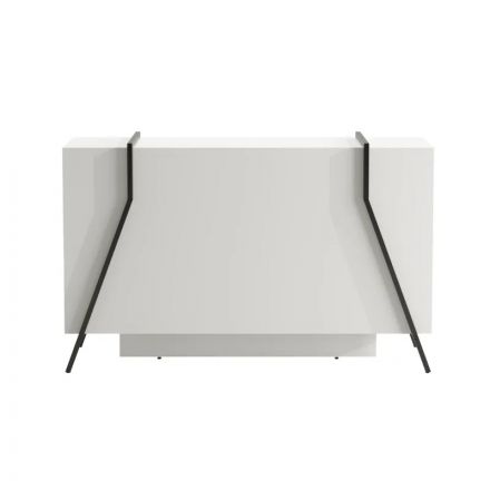 Стойка ресепшн IN Volpi 1800х741х1135 белый (металл черный) 140R001