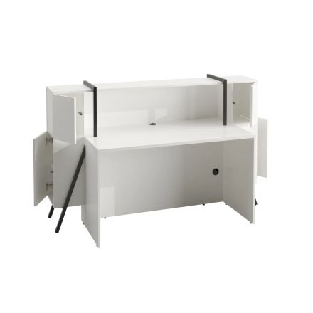 Стойка ресепшн IN Volpi 1800х741х1135 белый (металл черный) 140R001