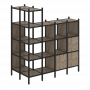 Loft Угловой внешний стеллаж наборный VR.L-57 Тиквуд тёмный/Чёрный металл 862*1694*1869