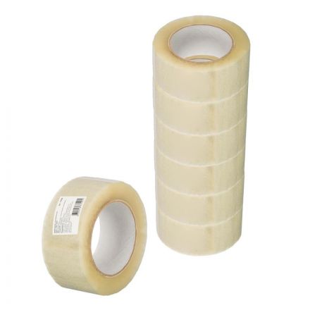 Клейкая лента упаковочная 48ммх150мх38мкм, прозрачная( 6шт/уп) Клейкая лента упаковочная 48ммх150мх38мкм, прозрачная( 6шт/уп)