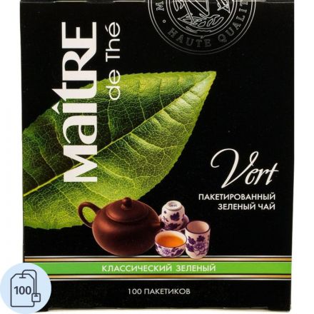 Чай Maitre Классический зеленый 100 пакетов