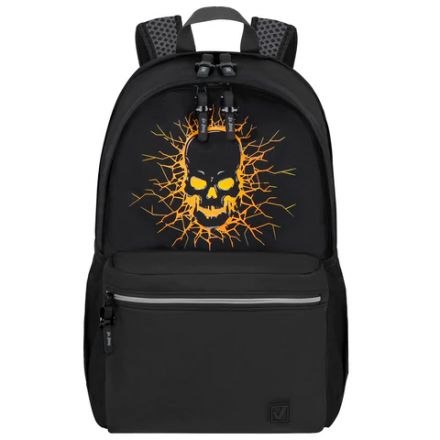 Рюкзак BRAUBERG FASHION CITY универсальный, 2 отделения, "Skull", черный, 46х31х15 см, 272572