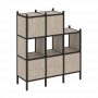 Loft Прямой стеллаж наборный VR.L-15 Дуб аттик/Чёрный металл 1278*446*1458