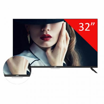 Телевизор JVC LT-32M595, 32'' (81 см), 1366x768, HD, 16:9, Android TV, Wi-Fi, безрамочный, черный