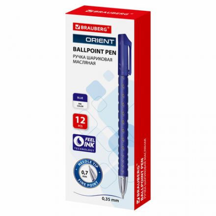 Ручка шариковая масляная BRAUBERG "Orient", СИНЯЯ, корпус синий, узел 0,7 мм, линия письма 0,35 мм, 142999 Ручка шариковая масляная BRAUBERG "Orient", СИНЯЯ, корпус синий, узел 0,7 мм, линия письма 0,35 мм, 142999