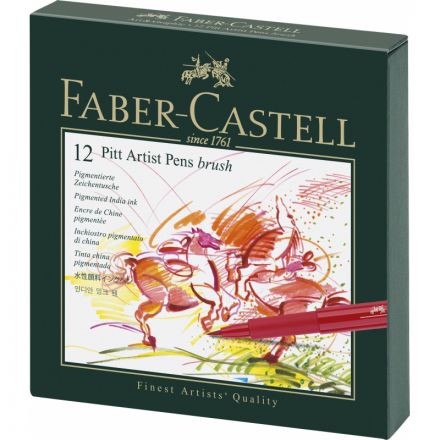 Набор капиллярных ручек Faber-CastellPitt Artist Pen Brush12шт.кор.167146
