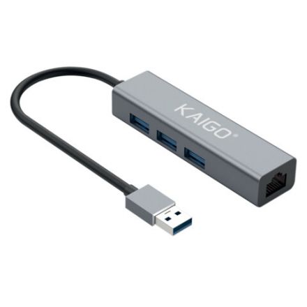 USB-хаб KG-096, USB-A 3.2, высокоскоростной, 4в1, 3хUSB-A 3.2, 1xRJ45, 120 мм, серый, KAIGO SMART, 355060 USB-хаб KG-096, USB-A 3.2, высокоскоростной, 4в1, 3хUSB-A 3.2, 1xRJ45, 120 мм, серый, KAIGO SMART, 355060