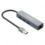 USB-хаб KG-096, USB-A 3.2, высокоскоростной, 4в1, 3хUSB-A 3.2, 1xRJ45, 120 мм, серый, KAIGO SMART, 355060