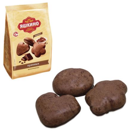 Пряники ЯШКИНО "Шоколадные" мягкие в двойной глазури, 350 г, ЯП901