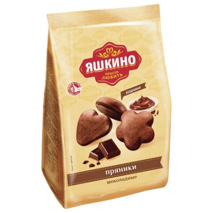 Пряники ЯШКИНО "Шоколадные" мягкие в двойной глазури, 350 г, ЯП901