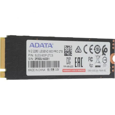 SSD накопитель A-Data PCIe 4.0 x4 2TB SLEG-900P-2TCS Legend 900 Pro