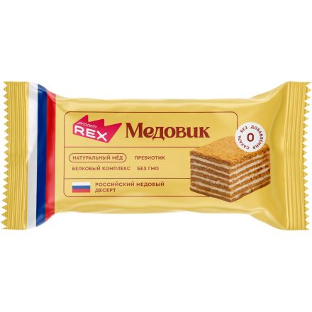 Пирожное ProteinRex протеиновое Медовик, 40гx8шт/уп