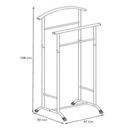 Вешалка-стойка костюмная "Стиль-3", 1080х470х350 мм, металл, белая, ВНП 300 Б