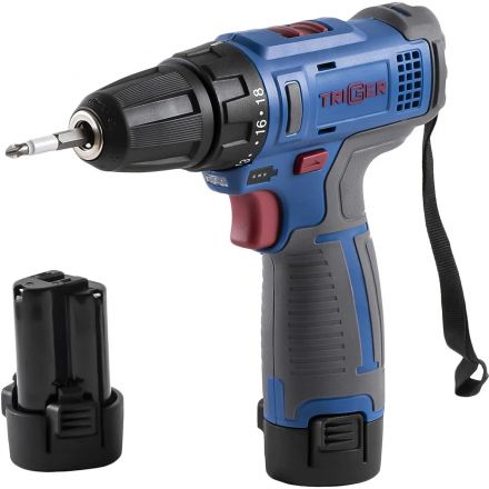 Дрель-шуруповерт ТРИГГЕР 20101 2 аккумулятора Li-ion 1,5Ач, 12V, 10мм, 25Нм