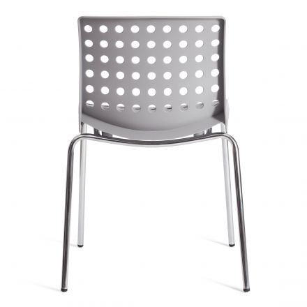 Стул SKALBERG (mod. C-084-A) металл/пластик, 46 х 56 х 79 см, Grey (серый) / Chrome (хром)