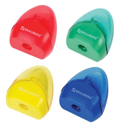 Точилка BRAUBERG BELL с контейнером, пластиковая, конусообразная, цвет корпуса ассорти, 226937 Точилка BRAUBERG BELL с контейнером, пластиковая, конусообразная, цвет корпуса ассорти, 226937